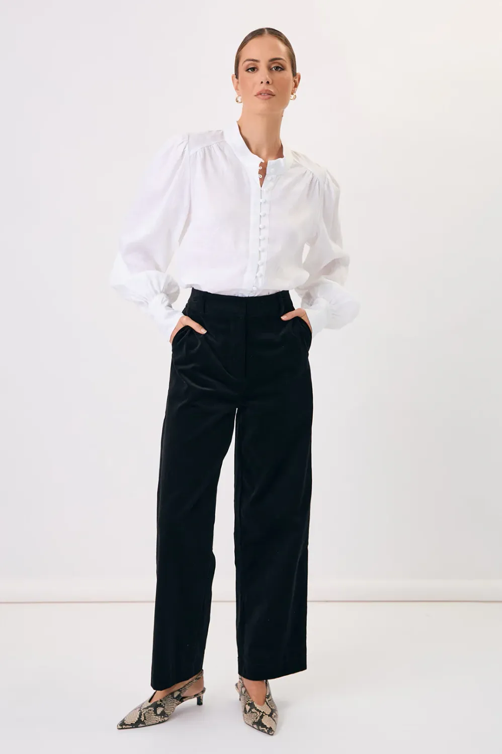 Adorne Samantha Linen White Shirt AJD1595