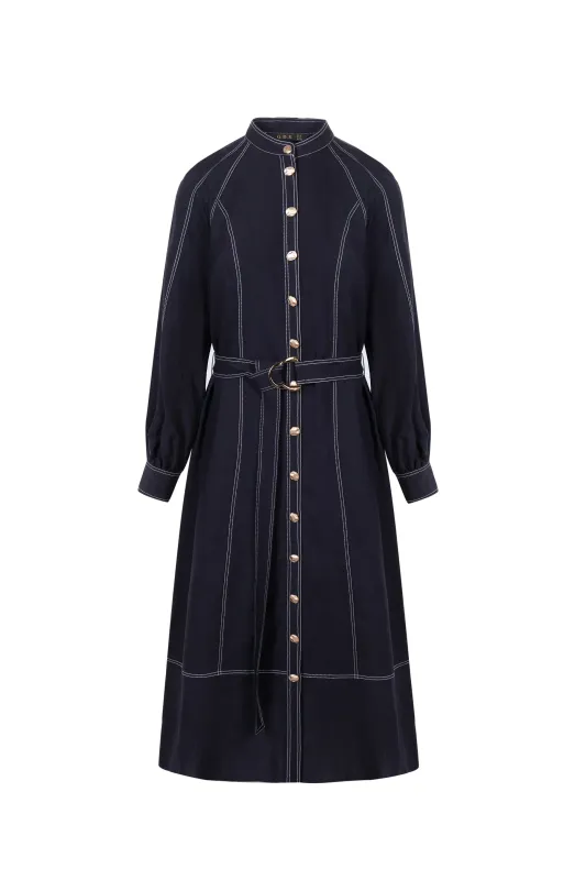 G.D.S. Faux Tencel Dress 252320476 Navy
