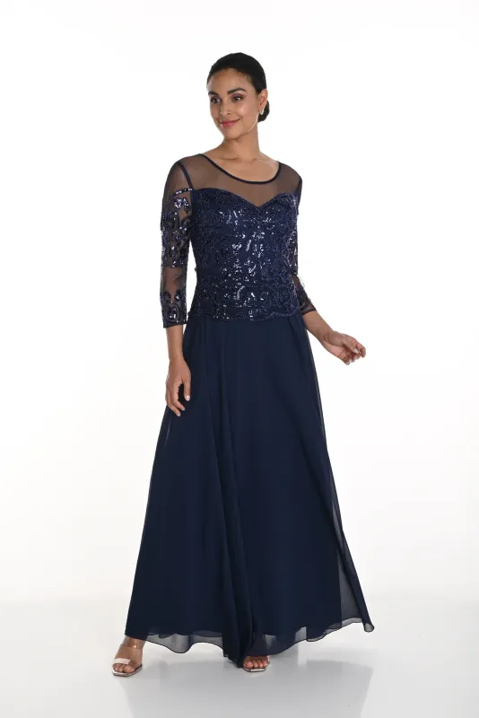 Frank Lyman Navy Evening Dress 258714U
