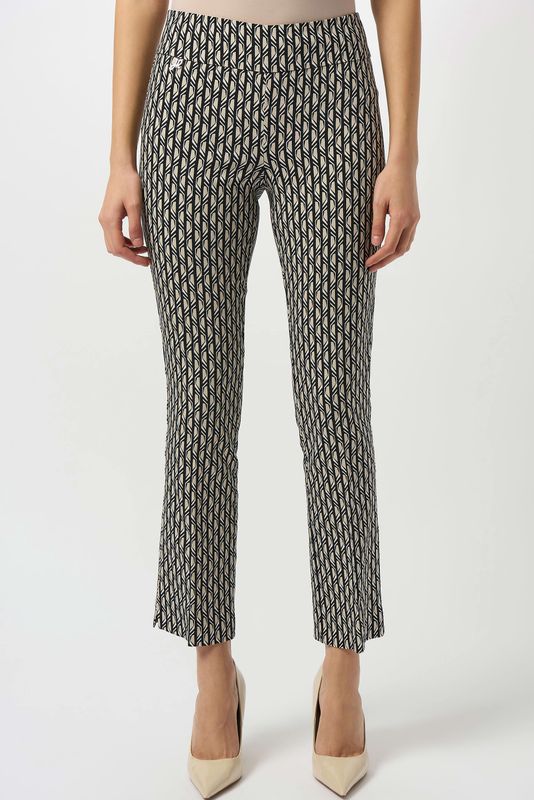 Joseph Ribkoff Millennium Print Straight Leg Pull-On Pants 253268 - 3882 Black Moonstone