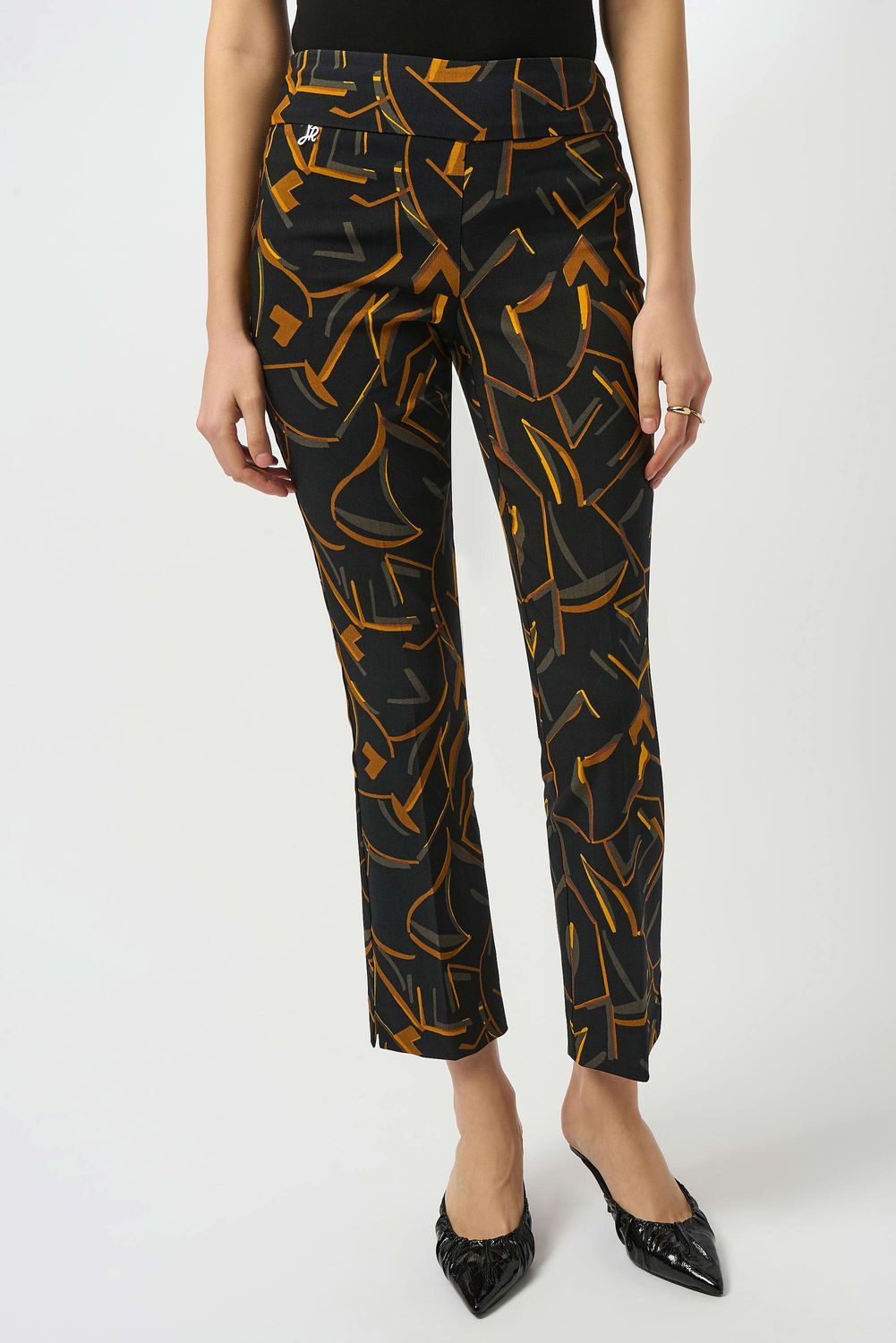 Joseph Ribkoff Millennium Print Straight Leg Pull-On Pants 253268 - 178 Black Multi