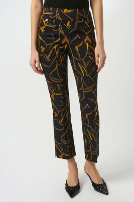 Joseph Ribkoff Millennium Print Straight Leg Pull-On Pants 253268 - 178 Black Multi