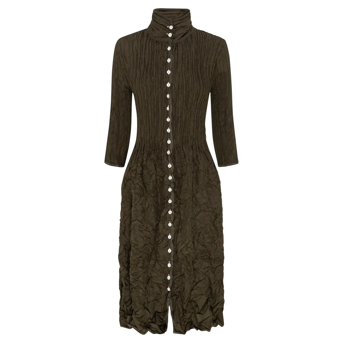 Alquema Contrast Nehru Coat Dress ACC310BLK