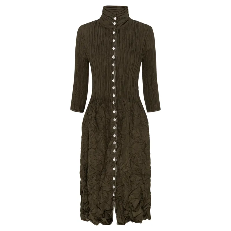 Alquema Contrast Nehru Coat Dress ACC310BLK