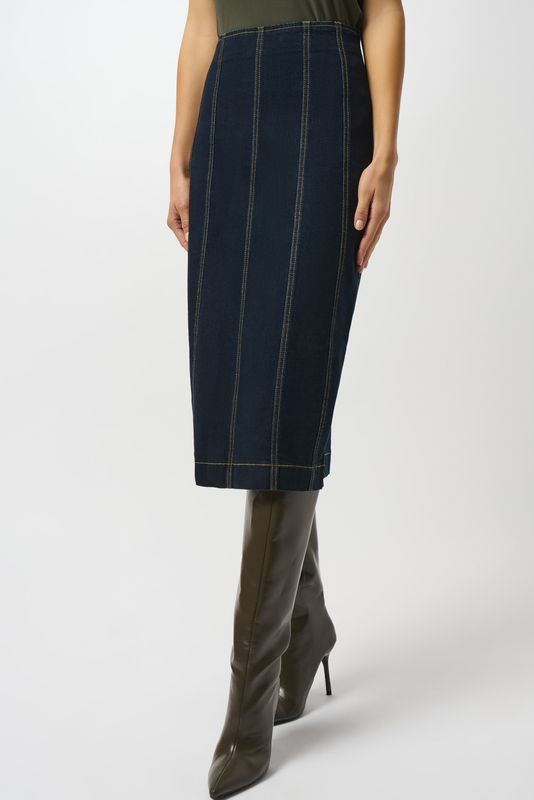 Joseph Ribkoff  Stitch Detail Denim Skirt 253996