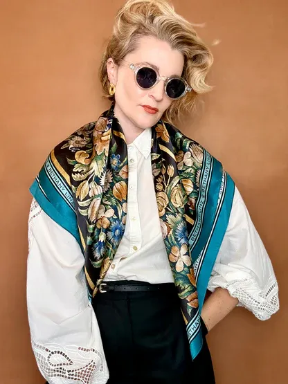 Bethany Linz - Floral Tapestry Silk Scarf