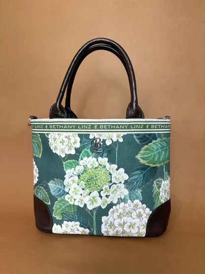 Bethany Linz - Small Hydrangea Green Tote