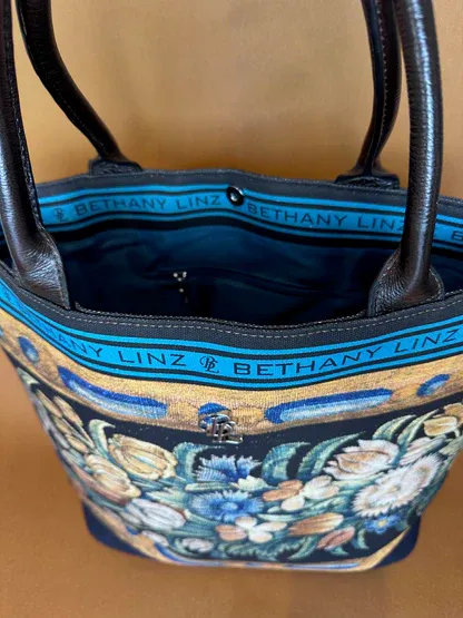 Bethany Linz - Small Floral Tapestry Tote