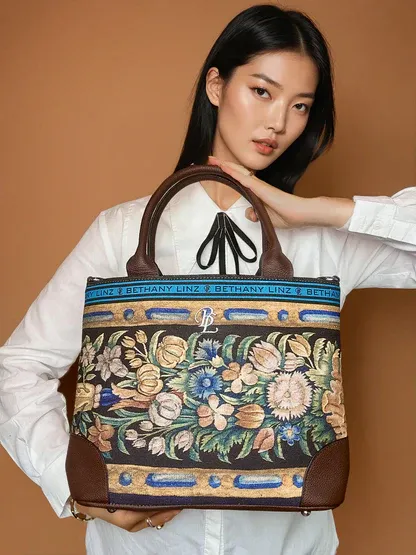 Bethany Linz - Small Floral Tapestry Tote