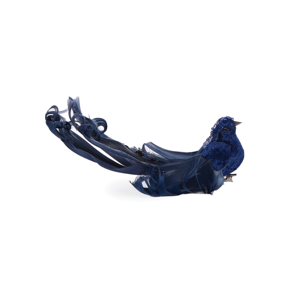 HOLLY & IVY NAVY ADORNED BIRD EXS038