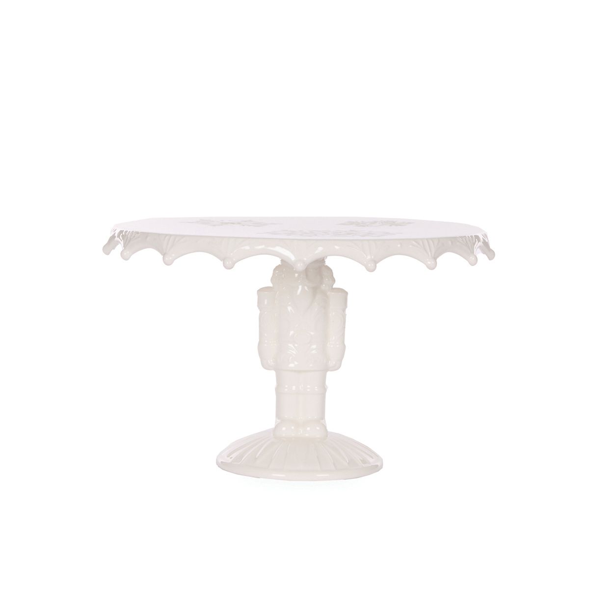 HOLLY & IVY 27CM WHITE NUTCRACKER CAKE STAND ECA110