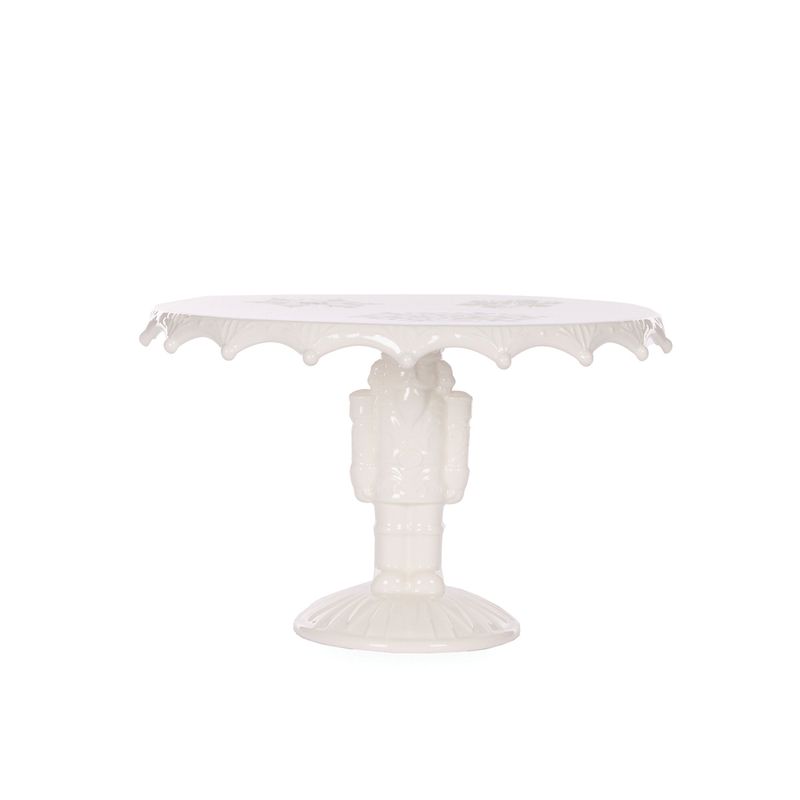 HOLLY & IVY 27CM WHITE NUTCRACKER CAKE STAND ECA110