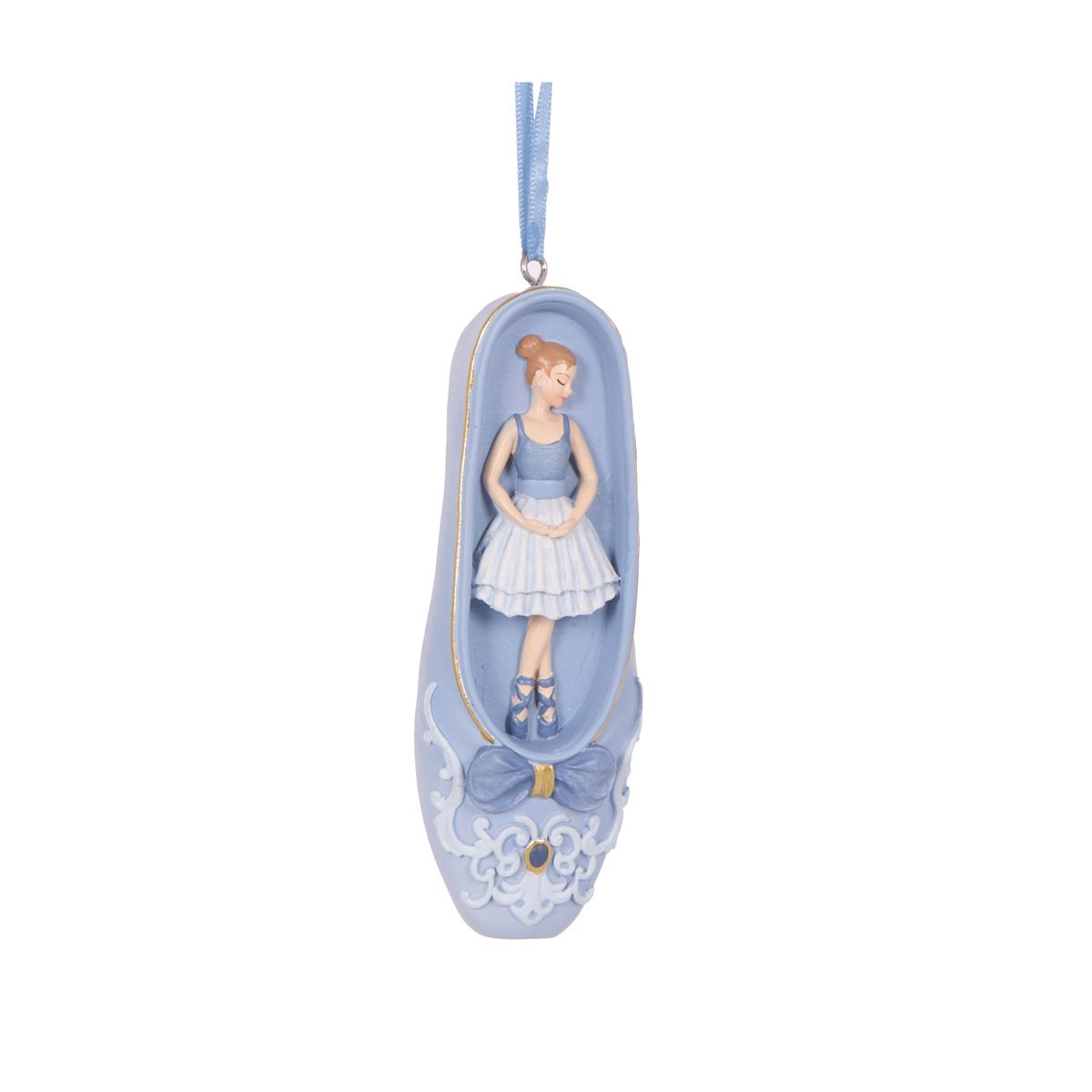 HOLLY & IVY BLUE BALLET SLIPPER ORNAMENT ECA078B