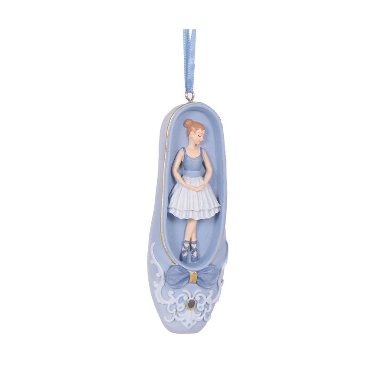 HOLLY & IVY BLUE BALLET SLIPPER ORNAMENT ECA078B