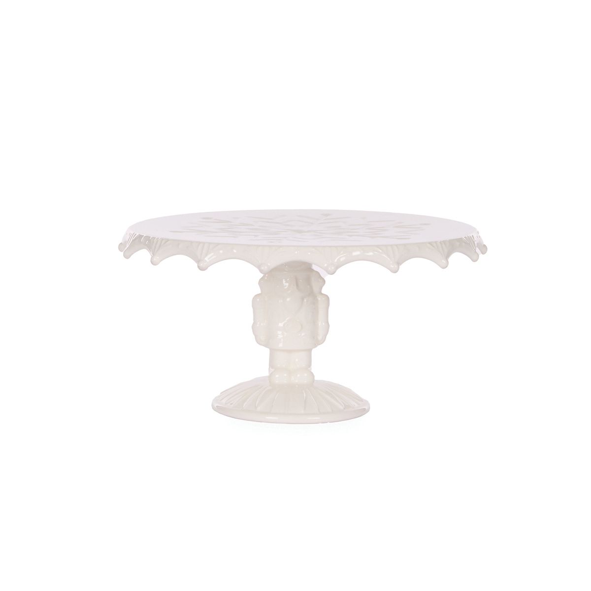 HOLLY & IVY 22CM WHITE NUTCRACKER CAKE STAND