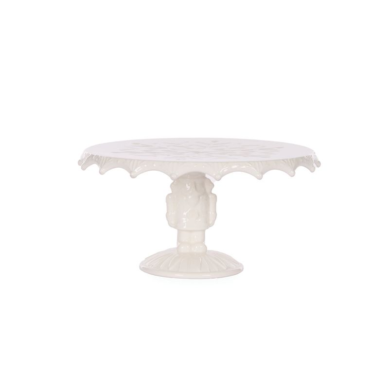 HOLLY & IVY 22CM WHITE NUTCRACKER CAKE STAND