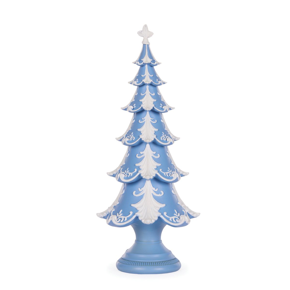 HOLLY & IVY 42CM BLUE AND WHITE LAYERED TREE EXJ005