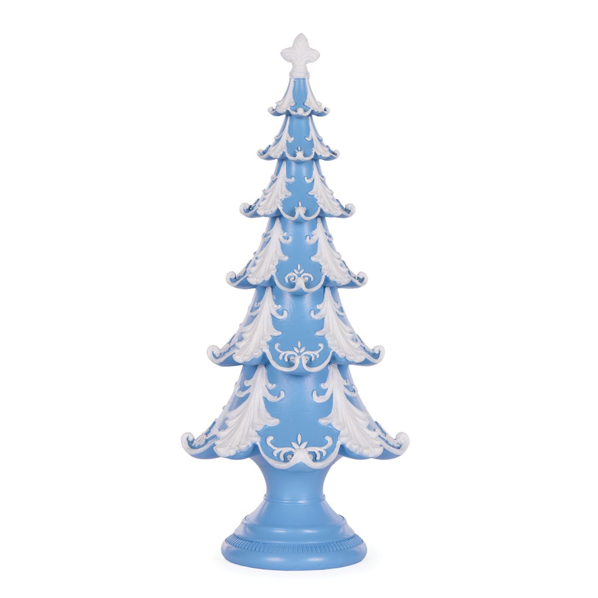 HOLLY & IVY 30.5CM BLUE AND WHITE LAYERED TREE EXJ004