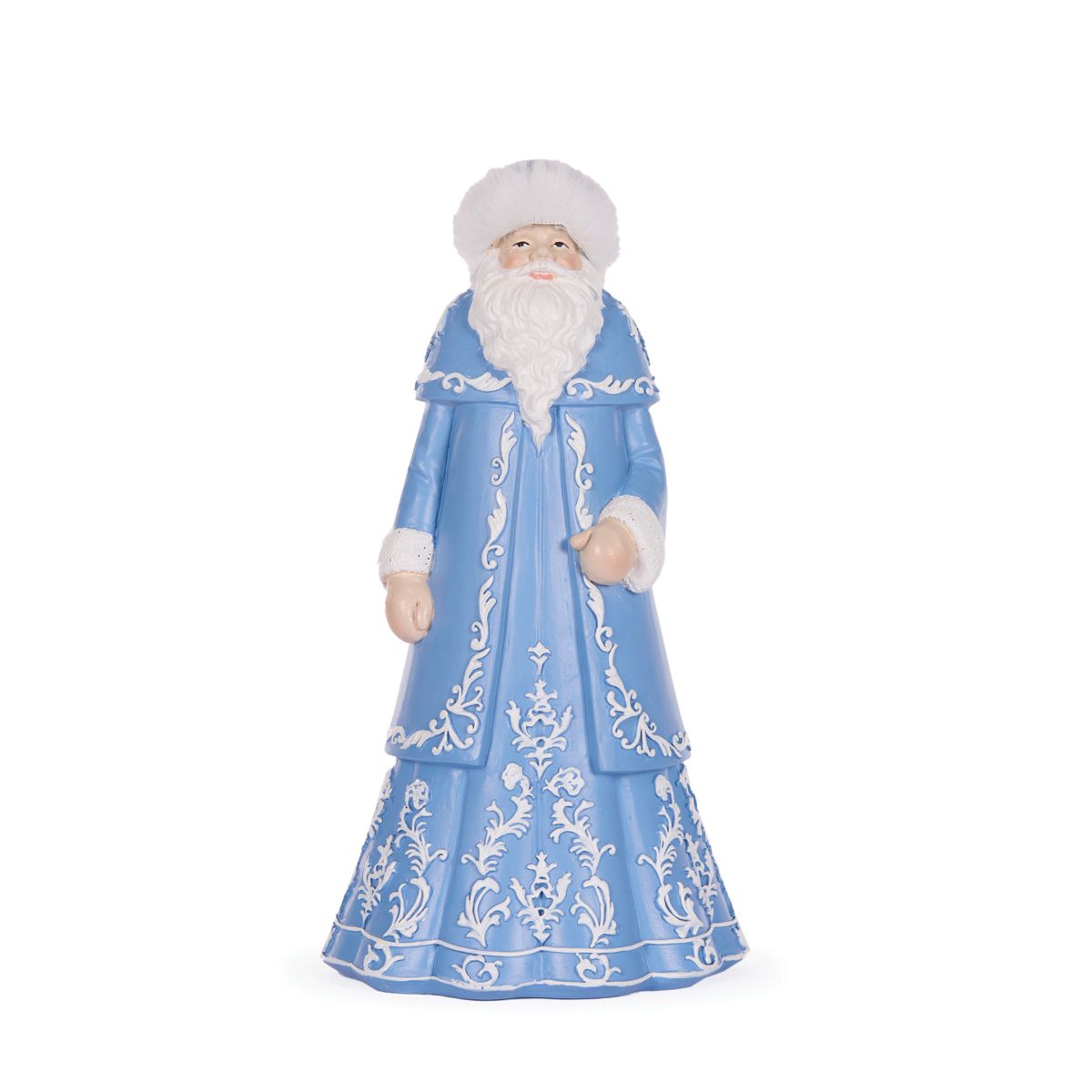 HOLLY & IVY 25CM BLUE AND WHITE SANTA WITH FUR EXJ006
