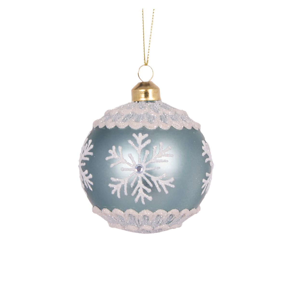 HOLLY & IVY PIPED BLUE SNOWFLAKE BAUBLE EXR058