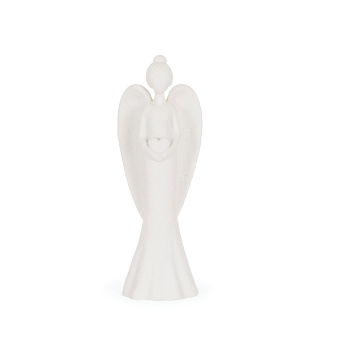 HOLLY & IVY WHITE ETCHED ANGEL WITH HEART ECA016