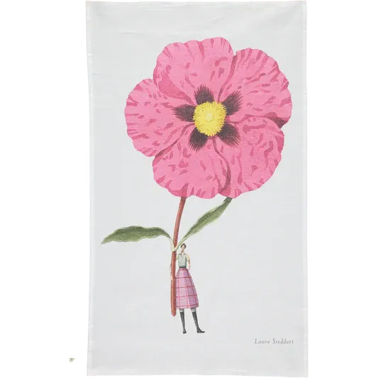 Laura Stoddard Cistus In Bloom Tea Towel