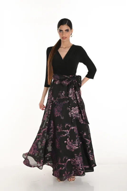 Frank Lyman Woven Dress 259753 Black/Pink