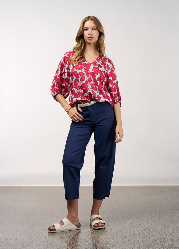 Madly Sweetly  Poppy Multi Take Flight Top MS1633