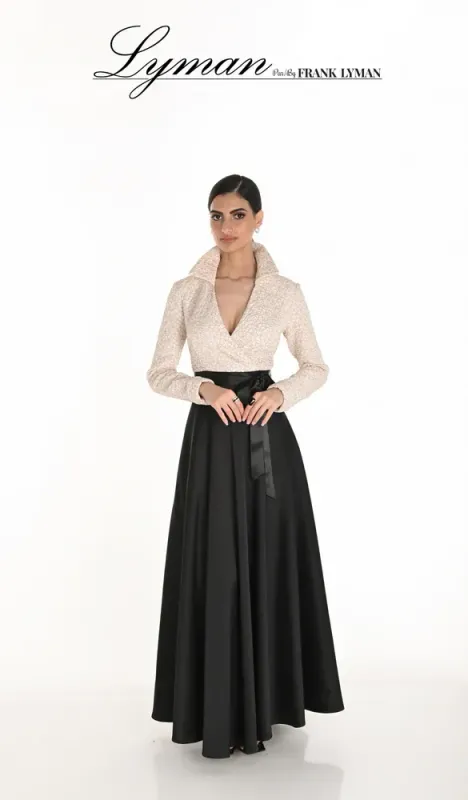 Frank Lyman Woven Black/Cream Dress 259309