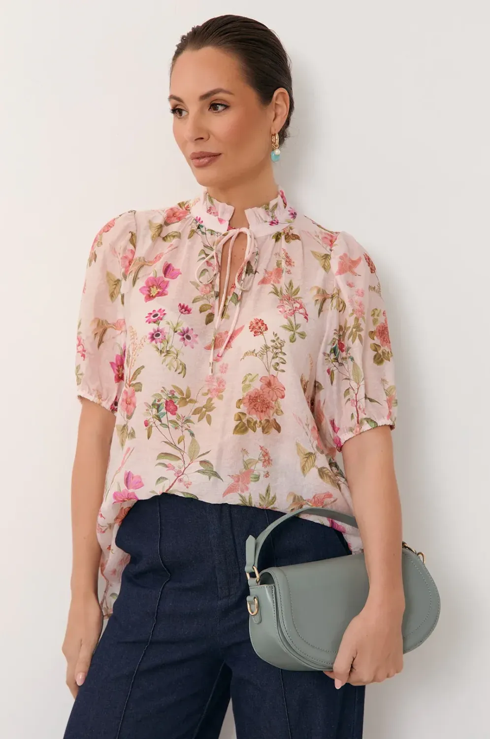 Adorne Sandra Short Sleeve Top AJD2117PRIN