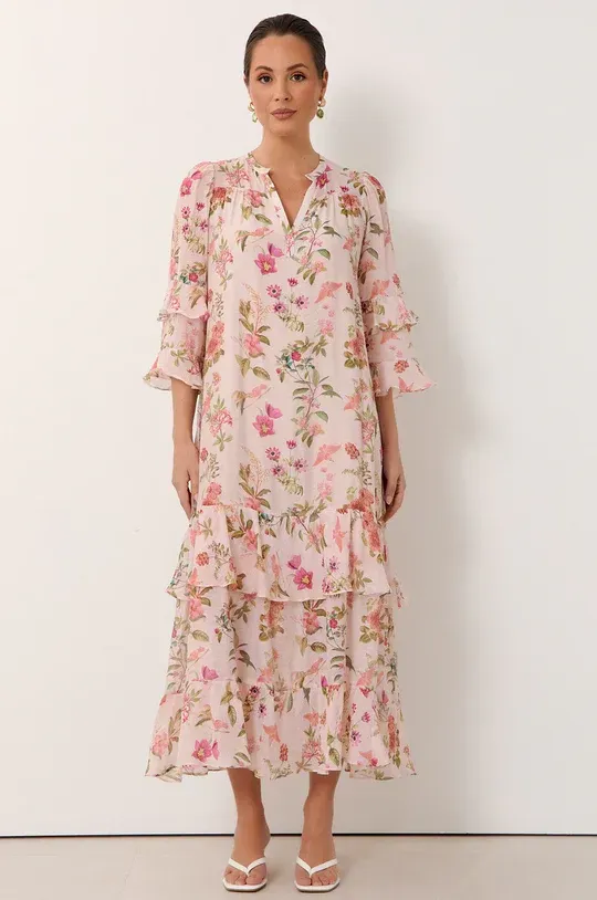Adorne Larissa Frill 3/4 Sleeve Dress  AJD2118PRIN