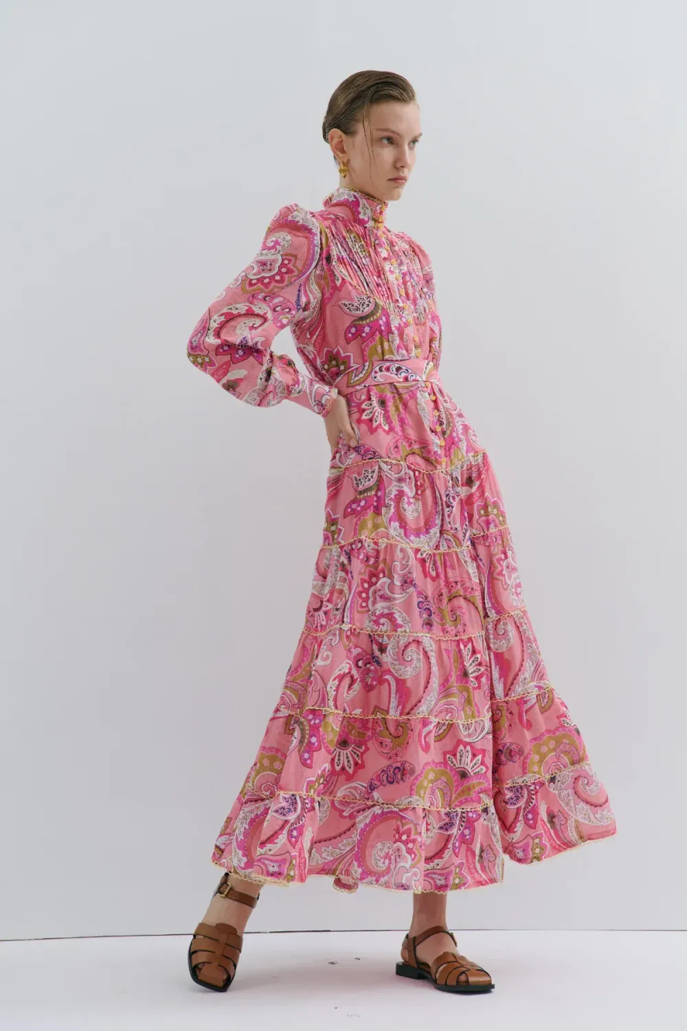 MAEVARII Charlotte Flower Maxi Dress Magical pink