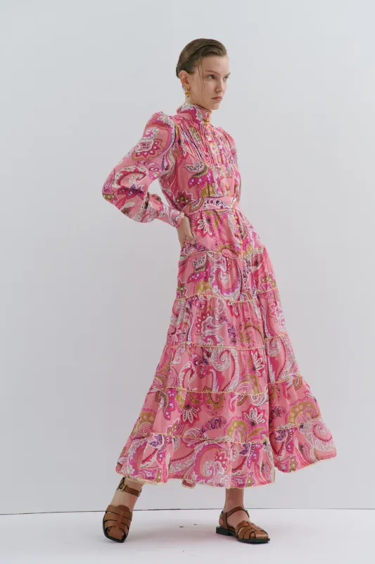 MAEVARII Charlotte Flower Maxi Dress Magical pink