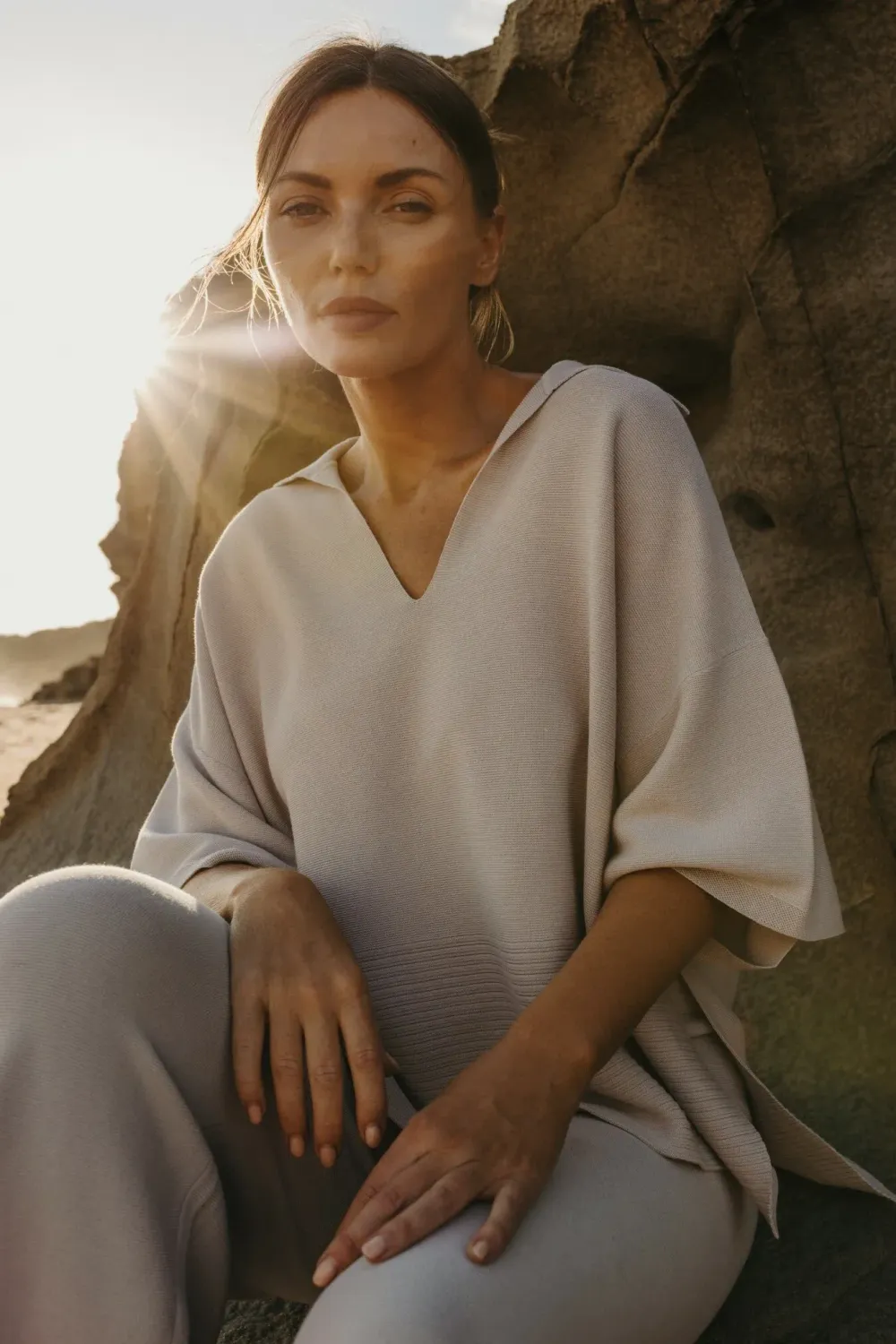 TALAMAYA  Grace Summer Pullover Silver Haze 9SKF206