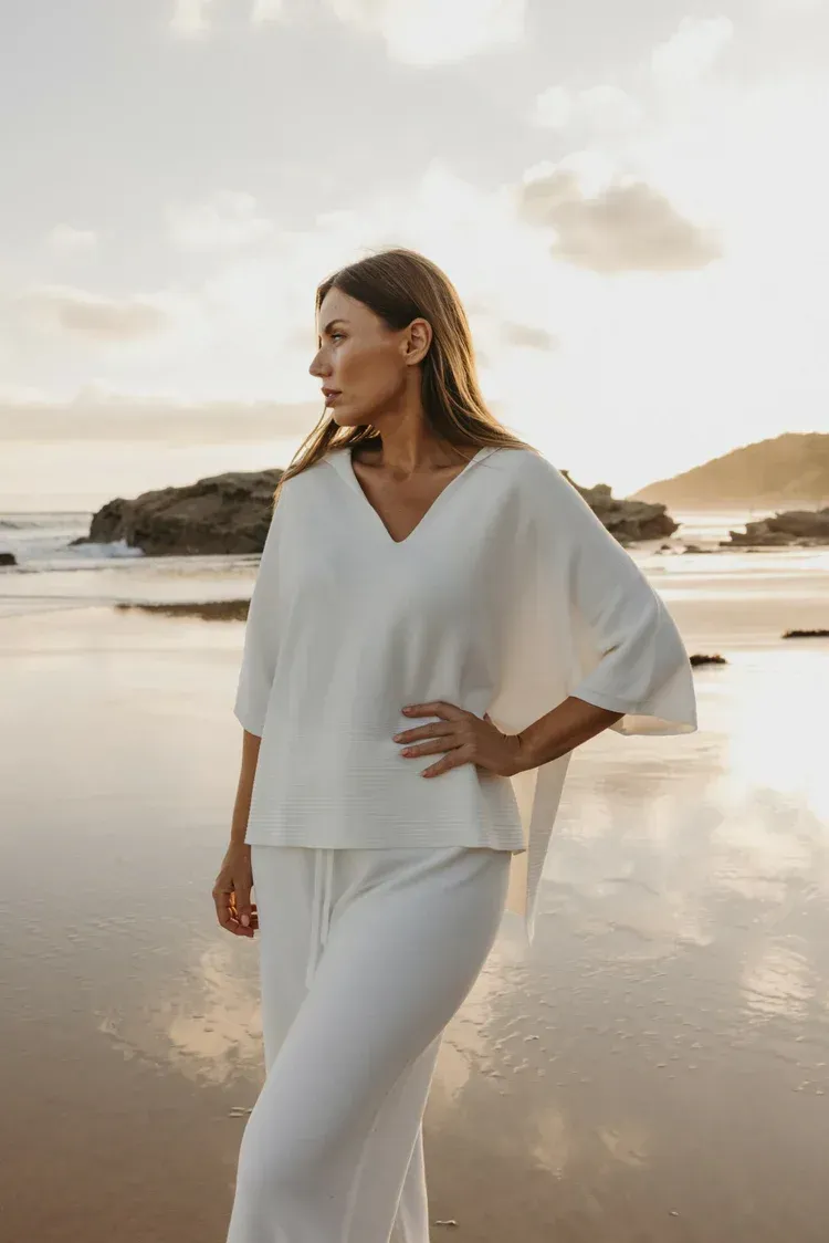 TALAMAYA Grace Summer Pullover Milk