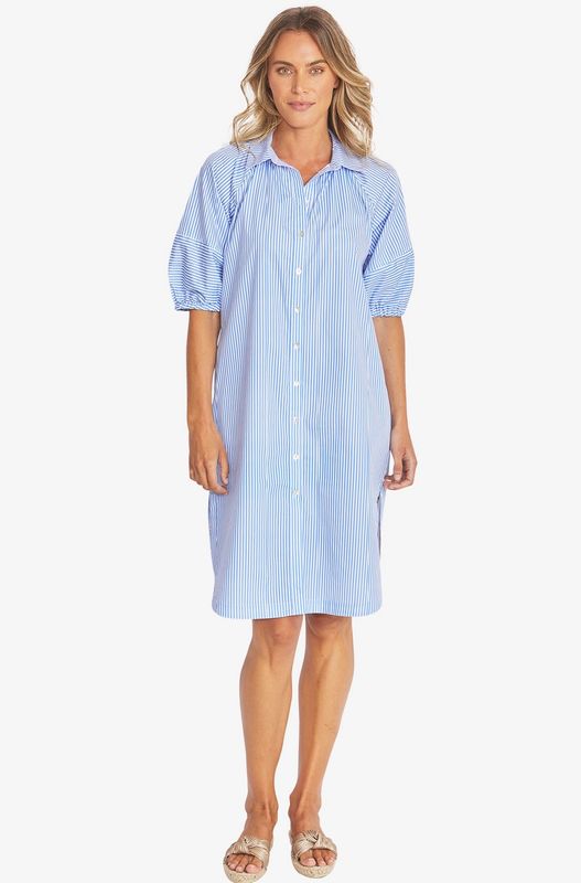 Pingpong White/Sky Stripe Dress P595556 Pingpong White/Sky Stripe Dress P595556