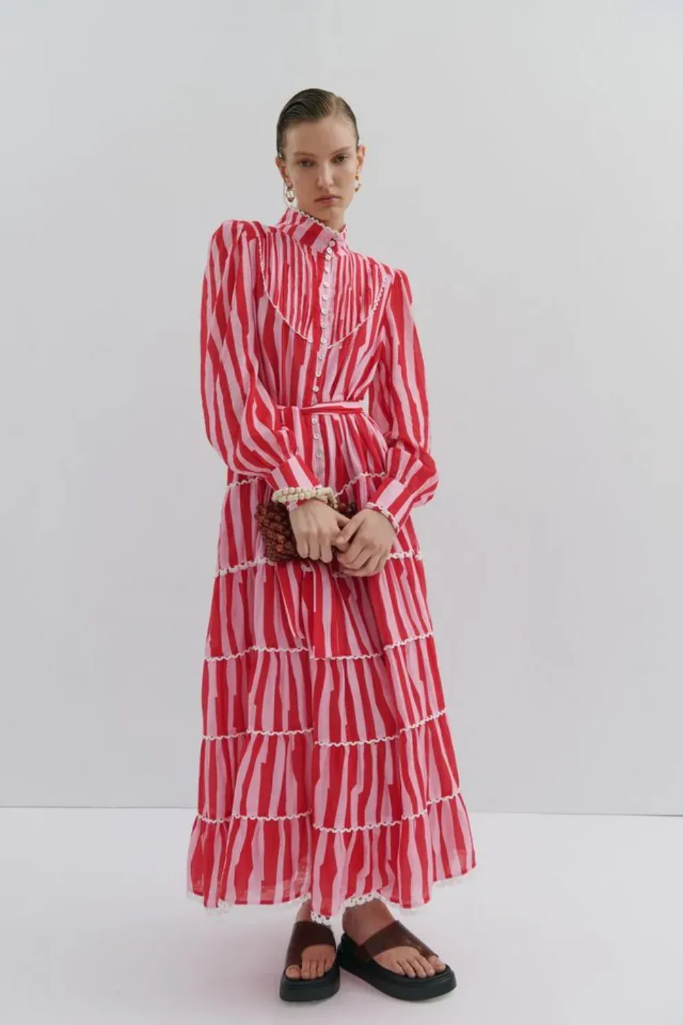 Maevarii Mad Hatters Charlotte Red Stripe Dress