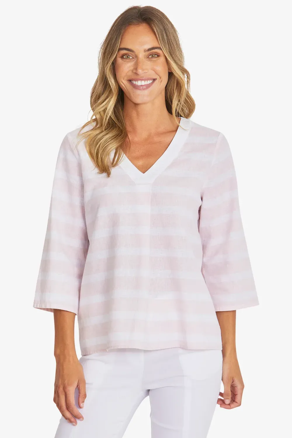Ping Pong White/Pearl Miranda Stripe Top