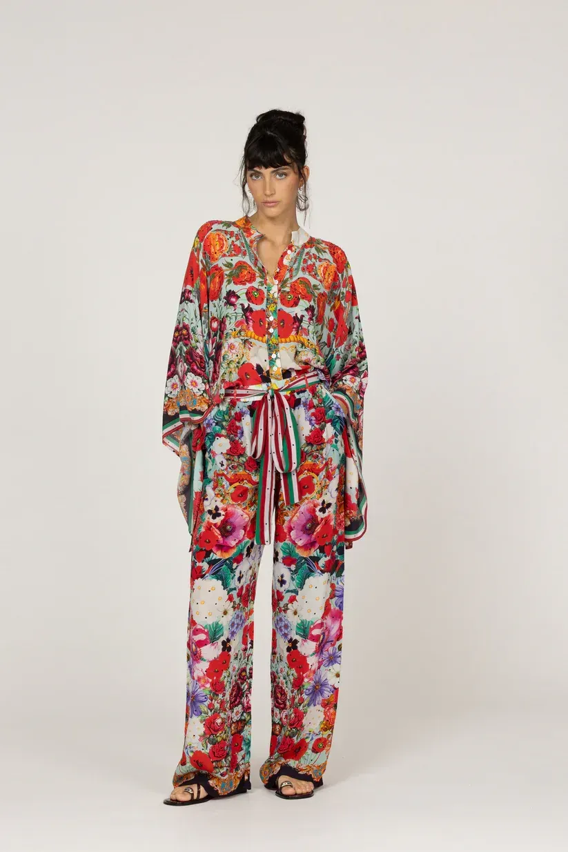 Iona Tussie Mussie  Larch Silk Trousers