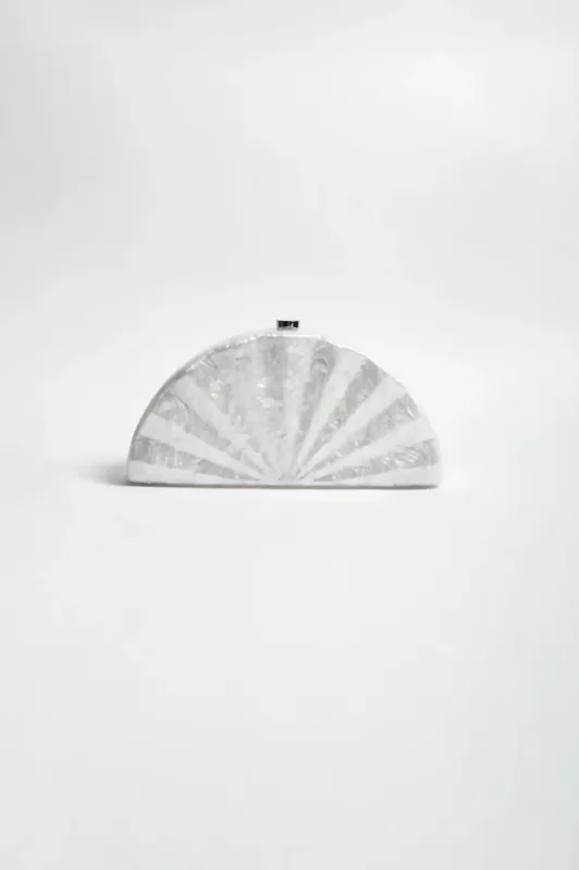 Adorne Pia Fan Shell Resin Clutch