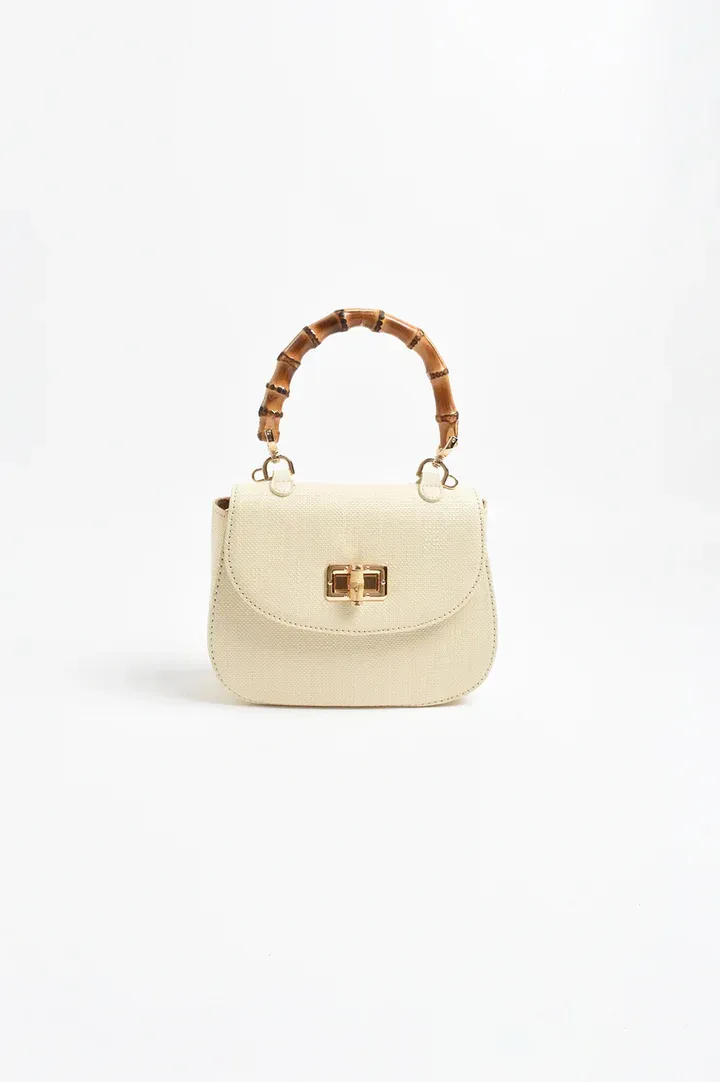 Adorne Marissa Woven Bamboo Clutch