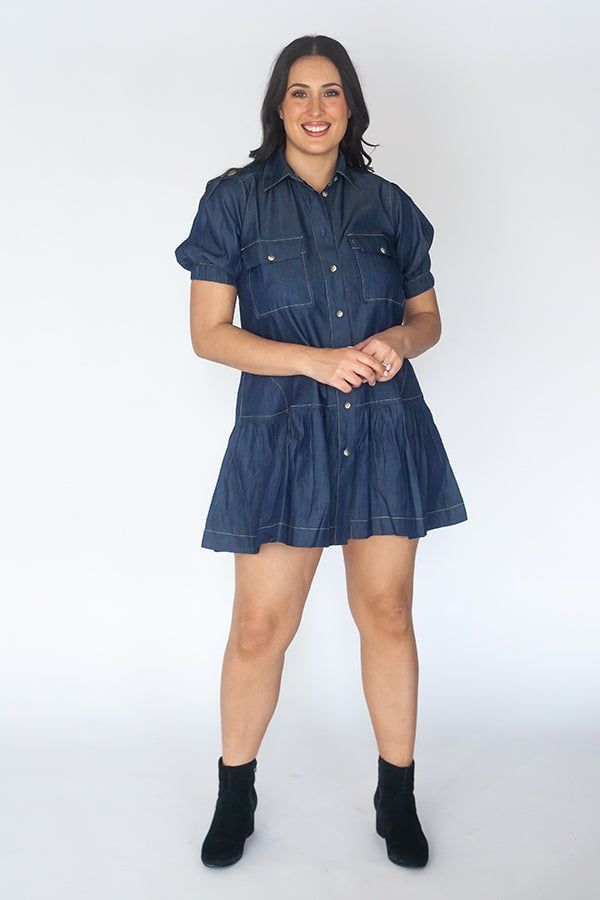 ITAMI Denim Button Dress