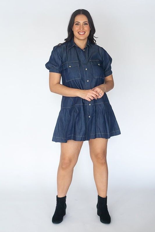 ITAMI Denim Button Dress