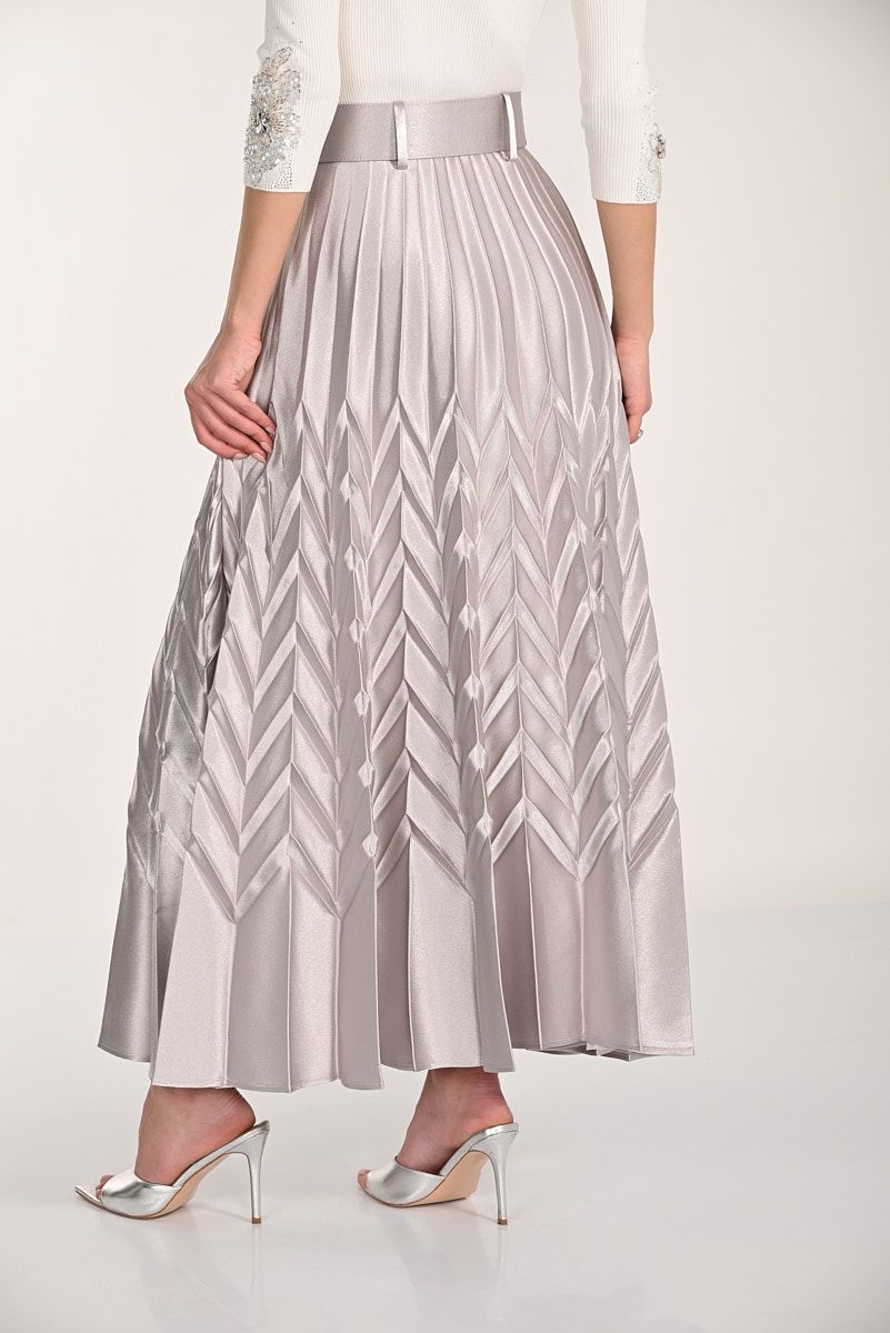 Frank Lyman Woven Skirt Silver 268519
