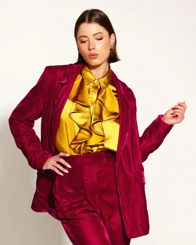 Fate+Becker Only She Knows Ruffle Shirt