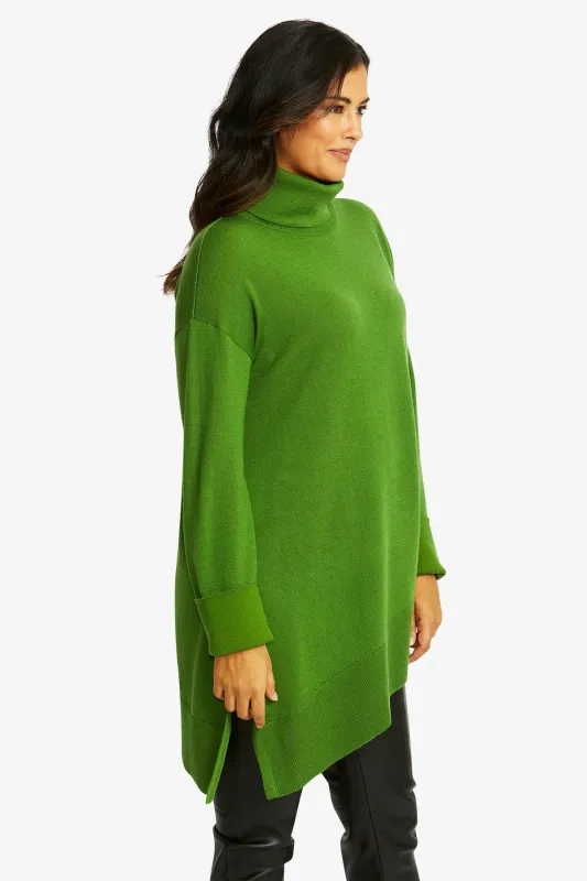 Ping Pong Merino Asymmetric Pullover Fern