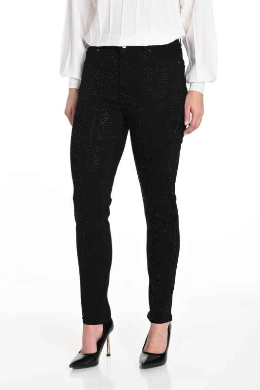 Frank Lyman black sequin front pants 243460U