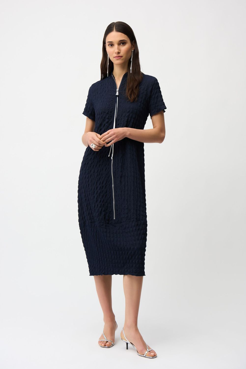 Joseph Ribkoff Midi Dress  Midnight Blue/Vanilla 261064