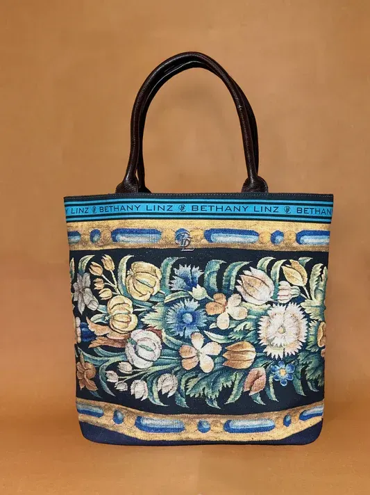 Bethany Linz Floral Tapestry - Large Tote Bag