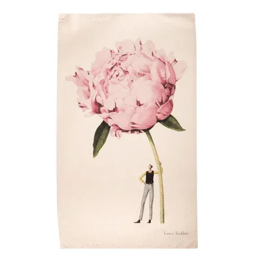 Laura Stoddart Pink Flowers In Bloom Tea Towel